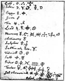 Фотография фрагмента алхимической рукописи Ньютона